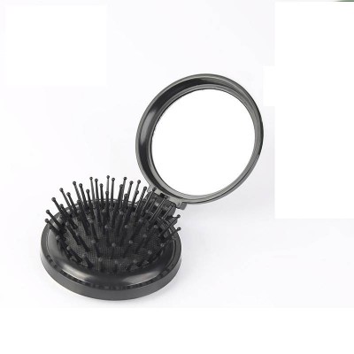 Magic mirror folding hair brush with round mirror logo hair brushes