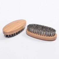 Wood Handle Facial Cleansing Bristles Brush Oval Shape Cleansing Brush