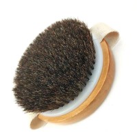 Vbatty Natural Eco-Friendly Bamboo Handle Back Cleaning Brush Horse's Mane Bristle For Bath Shower Back Cleaning